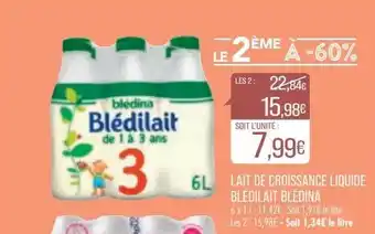 Match Lait de croissance liquide blédilait blédina offre