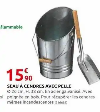 Rural Master Seau à cendres avec pelle offre