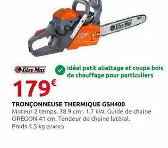 Rural Master Tronçonneuse thermique gsh400 oleo-mac offre