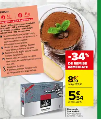 Carrefour Market Café moulu San Marco offre