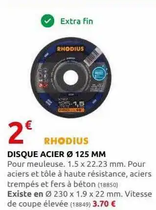 Rural Master Disque acier ø 125 mm rhodius offre