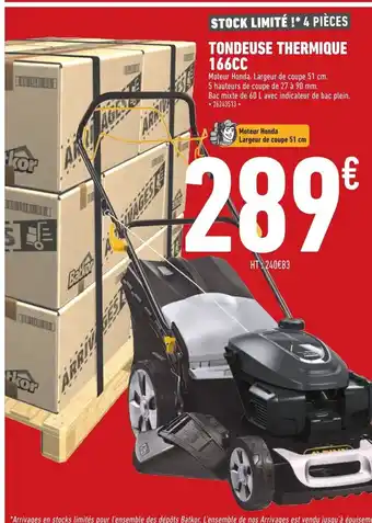 Batkor Tondeuse Thermique offre