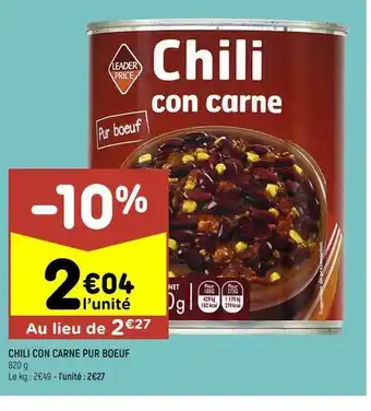 Chili con carne pur boeuf