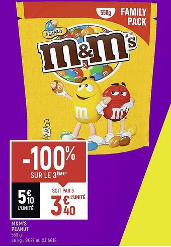 Spar M&m's peanut offre