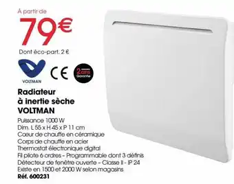 Brico Pro Radiateur à inertie sèche voltman offre