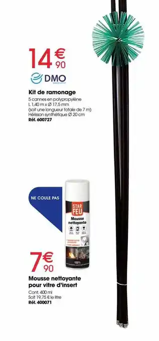 Brico Pro Kit de ramonage, mousse nettoyante pour vitre d'insert offre