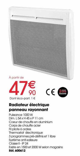 Radiateur électrique panneau rayonnant