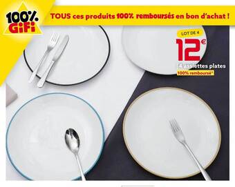 Gifi 4 assiettes plates offre