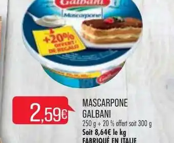 Match Mascarpone galbani offre