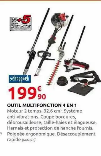 Rural Master Outil multifonction 4 en 1 scheppach offre