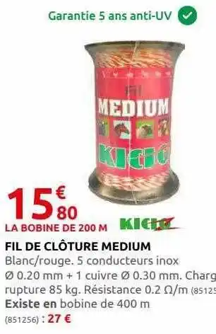 Rural Master Fil de clôture medium kidoz offre