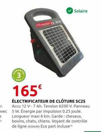 Rural Master Électrificateur de clôture sc25 offre