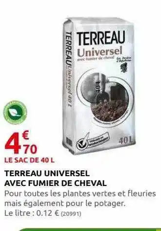 Rural Master Terreau universel avec fumier de cheval offre