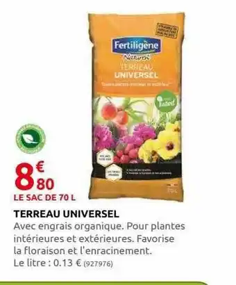 Rural Master Terreau universel fertiligène offre