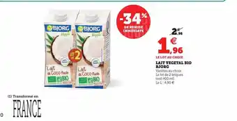 U Express Lait végétal bio bjorg offre