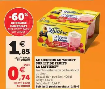 Le liégeois au yaourt surlit de fruits la laitière