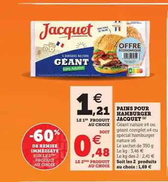 U Express Pains pour hamburger jacquet offre