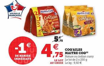 U Express Coq'ailes maître coq offre