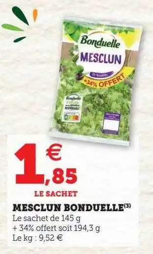 U Express Mesclun bonduelle offre