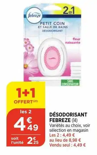 Bi1 Désodorisant febreze offre