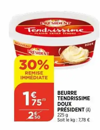 Bi1 Beurre tendrissime doux président offre