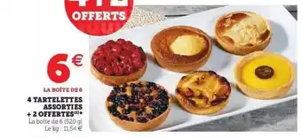 Hyper U 4 tartelettes assorties + 2 offertes offre