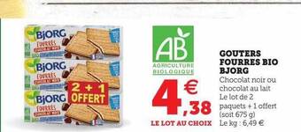 Hyper U Goûters fourrés bio bjorg offre