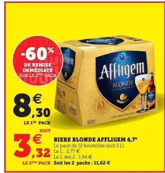 Hyper U Bière blonde affligem 6,7° offre