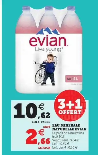 Hyper U Eau minérale naturelle évian offre