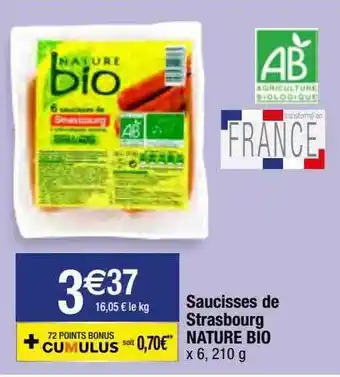 Migros Saucisses de strasbourg nature bio offre