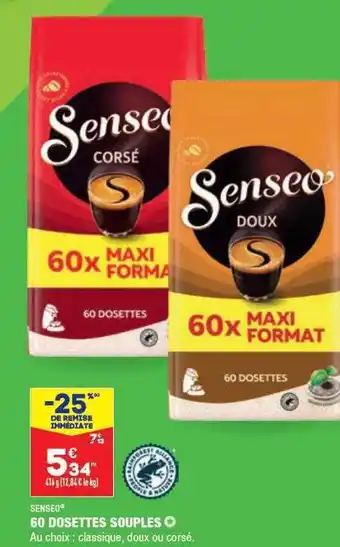 ALDI 60 dosettes souples senseo offre