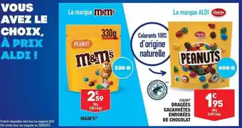 ALDI Dragées cacahuètes enrobées de chocolat isaura offre