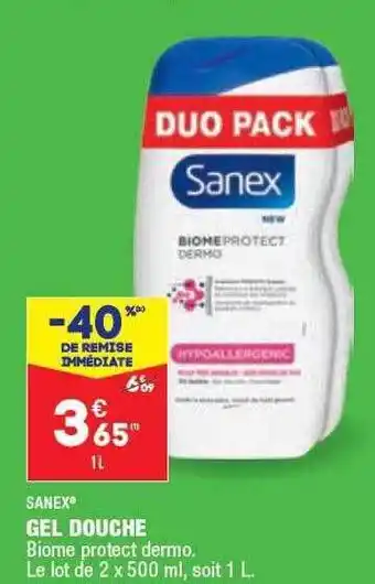ALDI Gel douche sanex offre