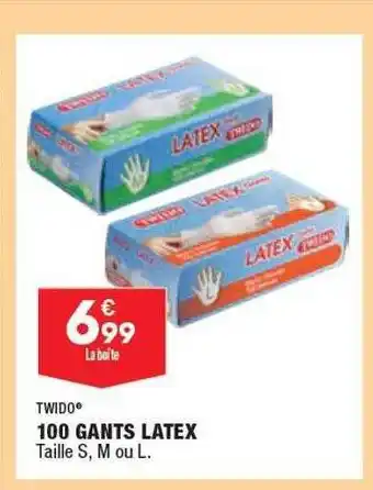 ALDI 100 gants latex twido offre