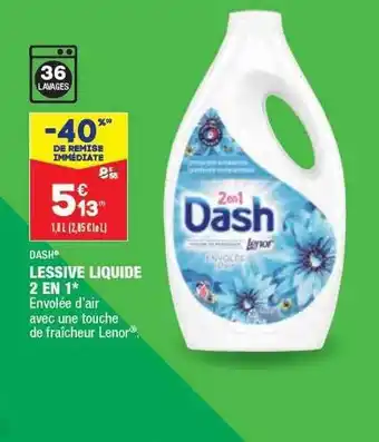 ALDI Lessive liquide 2 en 1 dash offre