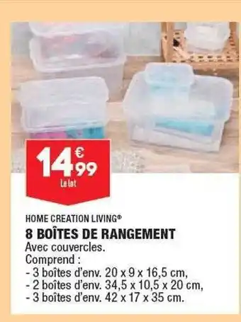 ALDI 8 boîtes de rangement home creation living offre