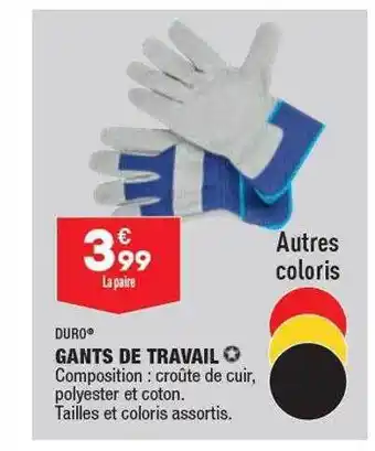 ALDI Gants de travail duro offre