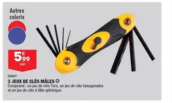 ALDI 3 jeux de clés mâles duro offre