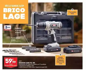 ALDI Perceuse sans fil 18v duro offre
