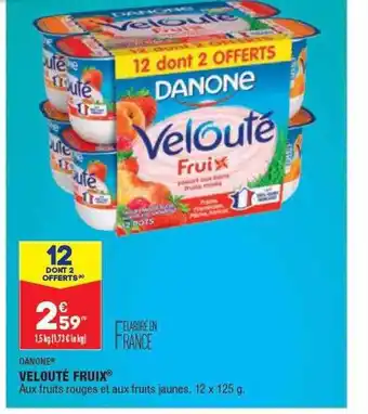 ALDI Velouté fruix danone offre