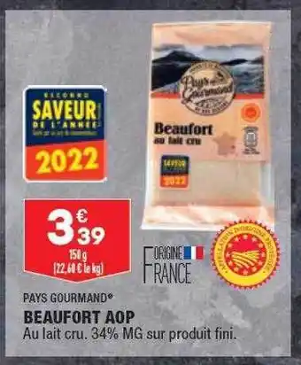 ALDI Beaufort aop pays gourmand offre