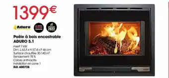 Brico Pro Poêle à bois encastrable aduro 5.1 offre