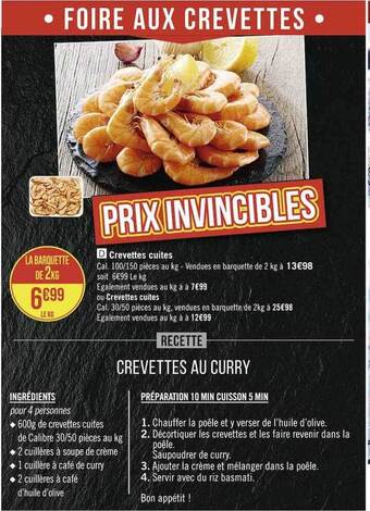 Casino Supermarchés Crevettes cuites offre