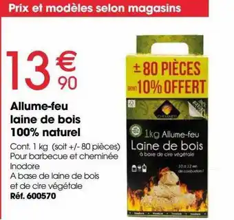 Allume-feu laine de bois 100% naturel