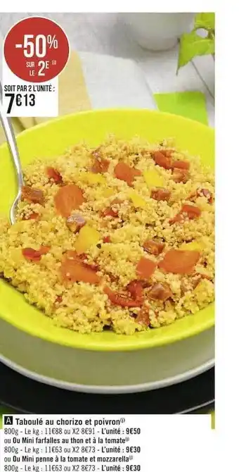 Taboulé au chorizo et poivron