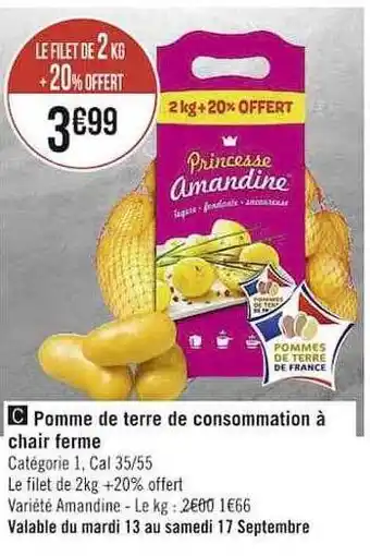 Casino Supermarchés Pomme de terre de consommation à chair ferme princesse amandine offre