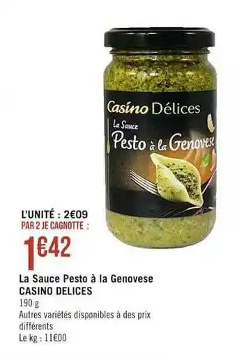 La sauce pesto à la genovese casino délices