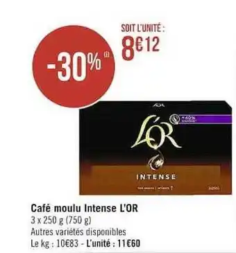 Casino Supermarchés Café moulu intense l'or offre