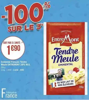 Casino Supermarchés Emmental français tendre meule entremont 29% m.g. offre