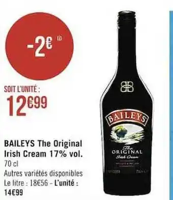 Casino Supermarchés Baileys the original irish cream 17% vol. offre